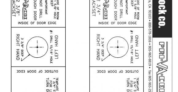 Kwikset Deadbolt Template Drill Template