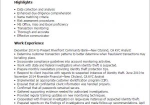Kyc Resume Samples Professional Kyc Analyst Templates to Showcase Your Talent