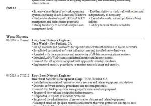 L1 Network Engineer Resume Entry Level Network Engineer Objectives Resume Objective