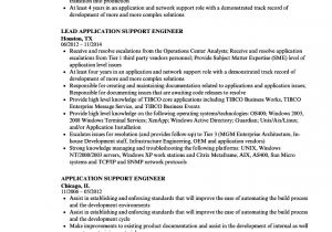 L2 Support Engineer Resume Application Support Engineer Resume Samples Velvet Jobs