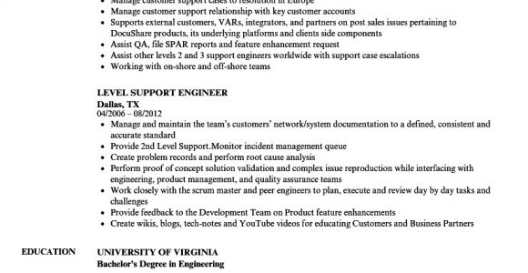 L2 Support Engineer Resume Resume format for Desktop Support Engineer L2 Resume