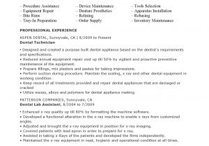 Lab Technician Resume format Word Dental Lab Technician Resume Pdf format E Database org