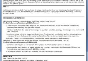 Lab Technician Resume format Word Medical Laboratory Technician Resume Sample Creative