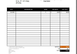 Labor Receipt Template Labor Invoice Template for Excel Excel Invoice Templates