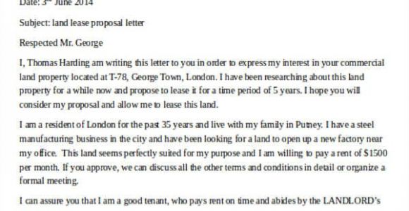 Land Proposal Template 10 Sample Lease Proposal Letters Pdf Pages Sample