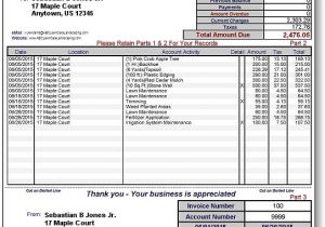 Landscaping Receipt Template Lawn Care Invoice Template Invoice Example
