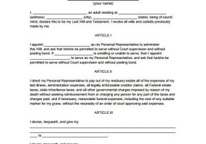 Last Will and Testament Free Template Maryland 7 Sample Last Will and Testament forms to Download