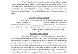 Last Will and Testament Free Template Maryland Last Will and Testament Template E Commerce