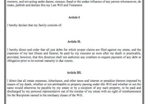 Last Will and Testament Template Ontario Last Will and Testament Template Real Estate forms