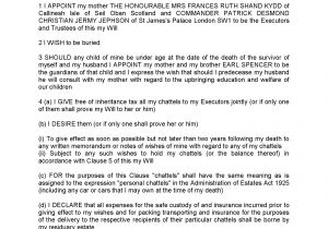 Last Will and Testament Template Ontario Princess Diana Last Will and Testament Legal forms and