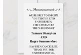Late Wedding Thank You Card Poems Wedding Announcement Cancellation Cards Zazzle Com with