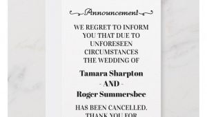 Late Wedding Thank You Card Poems Wedding Announcement Cancellation Cards Zazzle Com with