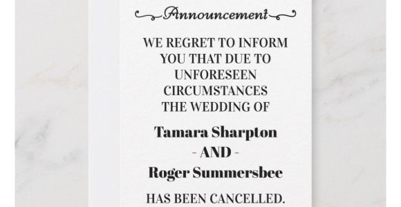 Late Wedding Thank You Card Poems Wedding Announcement Cancellation Cards Zazzle Com with