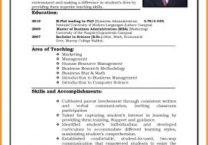Latest Resume format for Teaching Job 5 Cv format Teacher theorynpractice