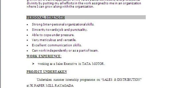 Latest Resume format Word File Resume Sample In Word Document Mba Marketing Sales