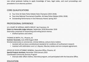 Law Student Resume 1l Law School Student Resume Example