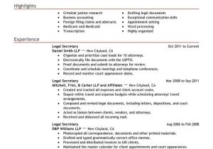 Law Student Resume Objective Best Legal Secretary Resume Example Livecareer
