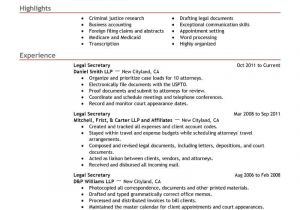 Law Student Resume with No Legal Experience Best Legal Secretary Resume Example Livecareer