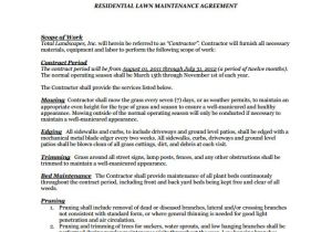 Lawn Service Contract Template 9 Lawn Service Contract Templates Pdf Doc Apple Pages