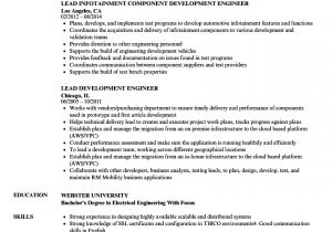 Lead Engineer Resume Lead Development Engineer Resume Samples Velvet Jobs
