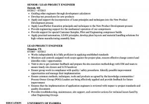 Lead Engineer Resume Lead Project Engineer Resume Samples Velvet Jobs