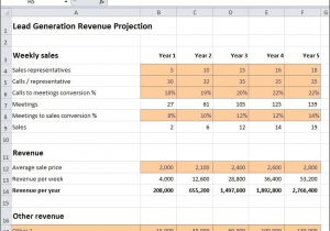 Lead Generation Plan Template Lead Generation Revenue Projection Plan Projections