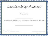 Leadership Certificate Templates Word Interesting Leadership Award Template with Blue Frame