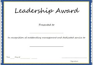 Leadership Certificate Templates Word Interesting Leadership Award Template with Blue Frame