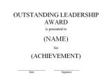 Leadership Certificate Templates Word Outstanding Leadership Award Free Word Templates