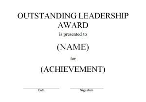 Leadership Certificate Templates Word Outstanding Leadership Award Free Word Templates