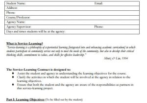 Learning Contracts Template Learning Contract Template 14 Download Free Documents