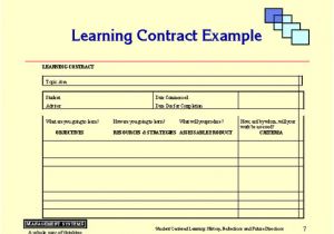 Learning Contracts Template Learning Contracts andragogy and Pedagogy
