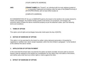 Lease with Option to Buy Contract Template Option to Lease Agreement Template Word Pdf by