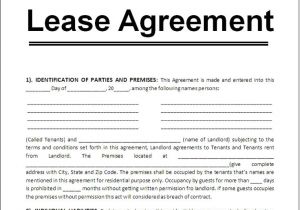 Leasing Contract Template Sample Lease Agreement for Renting A House Google Search