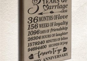 Leather Anniversary Card for Him Bella Busta 3 Years Of Marriage 2017 2020 Months Weeks Days Hours Minutes Seconds 3rd Our 3rd Wedding Anniversary Engraved Leather Plaque Light