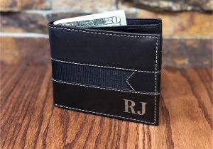 Leather Anniversary Card for Him Mens Leather Wallet Personalized Groomsmen Gift Gifts