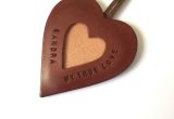 Leather Anniversary Card for Him Personalised 3rd Wedding Anniversary Card and Leather Heart