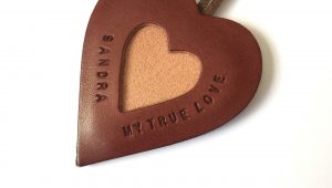 Leather Anniversary Card for Him Personalised 3rd Wedding Anniversary Card and Leather Heart