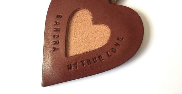 Leather Anniversary Card for Him Personalised 3rd Wedding Anniversary Card and Leather Heart