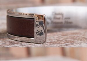 Leather Anniversary Card for Him Personalized Gift for Him Mens Bracelet Custom Anniversary