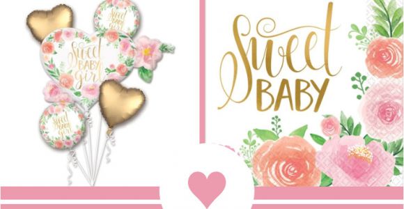 Lee S Flower and Card Shop Baby Shower Tischdeko Mit Hubschen Blumen Und Goldenem
