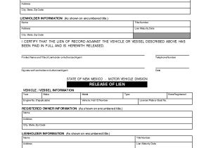 Lein Template 9 Sample Lien Release forms Sample Templates