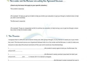 Lending Money to Family Contract Template Contract for Borrowing Money From Family Free Printable