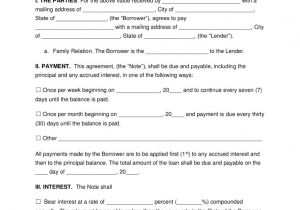 Lending Money to Family Contract Template Free Family Loan Agreement Template Pdf Word Eforms