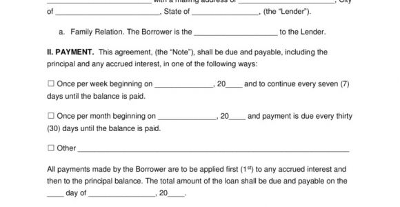 Lending Money to Family Contract Template Free Family Loan Agreement Template Pdf Word Eforms