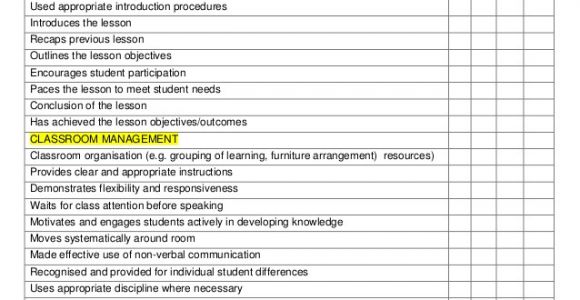 Lesson Plan Feedback Template Lesson Feedback form 1 and 2