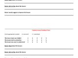 Lesson Plan Feedback Template Students Post Lesson Feedback