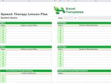 Lesson Plan Template for Speech therapy Speech therapy Lesson Plan Template