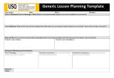 Lesson Plan Template Qld Usq Generic Lesson Planning Template Doc Teaching