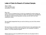Letter before Action Template Breach Of Contract Letter Of Claim
